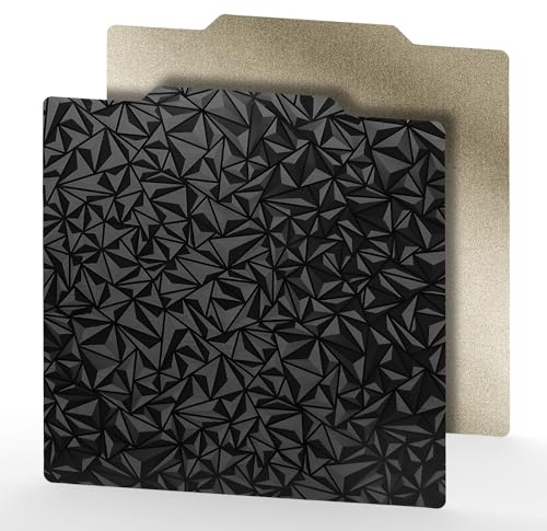Tofelf 3D-Drucker PEO+PEI-Bauplatte, 350 x 350 mm, flexible PEO+PEI-Druckbettplatte für Voron 2.4 3D-Drucker, keine magnetische Basis