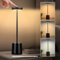 Adiwo Tischlampe Kabellos, 3 Farbmodi Metall Aluminium Touch Control Dimmbare 4800mAh LED Akku Tischleuchte Wasserdicht Tragbar USB Aufladbar Nachttischlampe für Drinnen Draußen Restaurant Café