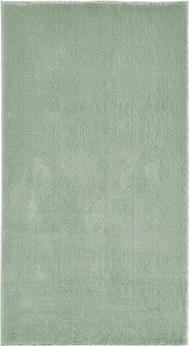 andiamo weicher Badezimmerteppich Arezzo - Badematte waschbar - Badvorleger Badteppich saugfähig und schnelltrocknend - Salbeigrün 60 x 110 cm