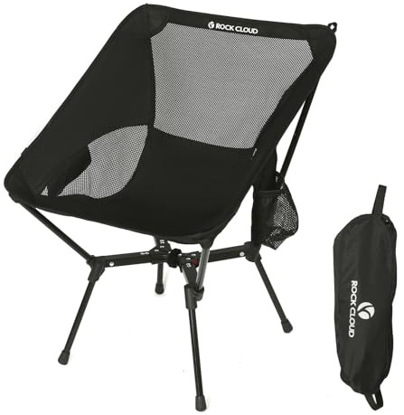 ROCK CLOUD Portable Camping Chair X-Shape Ultralight Chairs Lightweight Fold Up Outdoor with Carry Bag for Garden Picnic Hiking Backpacking Lawn Beach Sports