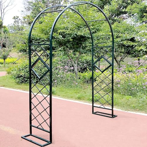 Gartenbogen Metall Torbogen Wetterfest Rosenbogen Breit 140CM 180CM 200CM 220CM 260CM 280CM 300CM 340CM Rankhilfe Rankgitter Rosengestell Rankbogen Für Rankpflanzen (Color : Schwarz, Size : 300x230x