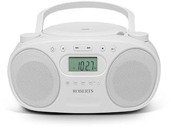 Roberts ZOOMBOXFM AM/FM CD Boombox with Bluetooth, White