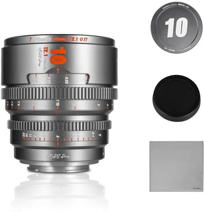 7artisans 10mm T2.1HopeSeries Professional Cine Lens S35 Frame Compatible for Sony E-Mount,for Sony A6500/A6600/A6700/FX30/ZVE-10(Titanium Gray)