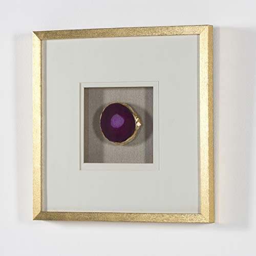CUADRO 50X4X50 MADERA DORADA/AGATA ROSA
