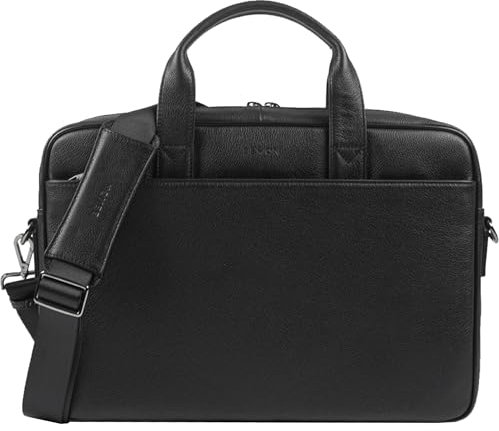 BEMON Porte ordinateur 15.6 pouces, porte documents en cuir grainé pour homme Enzo, 28 x 40 x 7 cm