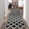 Famibay Alfombra Pasillo Larga 80x300cm Alfombra Cocina Lavable Antideslizante Negro Alfombras de Pasillo Geometrica Moderna para Pasillo Cocina Lavadero