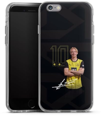 Silikon Hülle kompatibel mit Apple iPhone 6 Case transparent Handyhülle Borussia Dortmund BVB Julian Brandt
