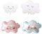 KOBOKO Wolken Ballons Geburtstag, 4 Stück Wolke Folienballon Regenbogen Deko Kindergeburtstag, XXL Wolken Ballons Baby Party Deko, Lächelnde Wolke Luftballons Rosa Blau Weiß Babyshower Deko Geburtstag