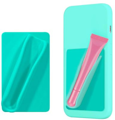 TPZORJX Lipgloss-Schutzhülle für Handy, lipgloss handyhülle,handyhülle lipgloss halter,seidiges Silikon, zum Aufkleben, kompatibel mit iPhone, Samsung, Galaxy, Android-Smartphones (Dunkelgrün)