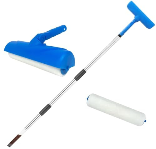 Rouleau de peinture murale, applicateur anti-goutte avec tige d'extension, rouleau de peinture murale de 25,4 cm pour cuisine, salle de bain, garage, meubles, intérieur, salon, armoire, décoration