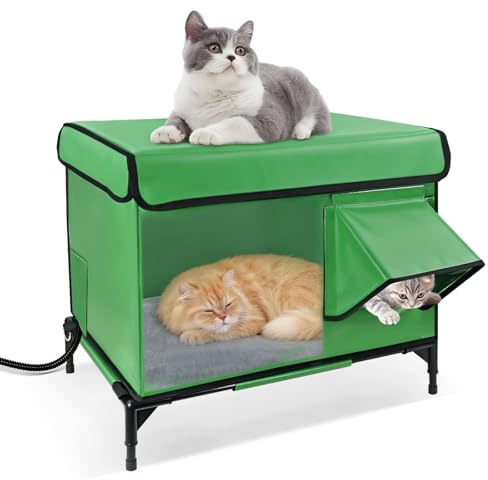 Outdoor Elevated Base Waterproof Cat House | Providing Warm Shelter for Cats and Small Dogs, Suitable for Multiple Stray Cats. Effectively Resisting Wind, Rain and Snow