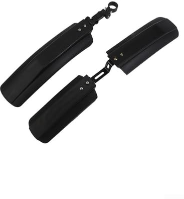 Zilimontt Fat For Bike Schutzblech-Set - Schutzbleche vorne und hinten für 20/24/26 Zoll Schnee-Fahrräder und Breitreifen-Fahrräder, PP-Material, schwarz, 55x10cm vorne / 34x10cm hinten