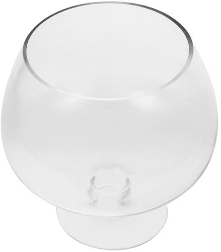 KOMBIUDA Vase Bocal à Poissons en Verre Transparent 1000ml Forme Ronde Élégante pour Bureau Vue Claire et Nettoyage Facile, Décoration pour Espace de Travail