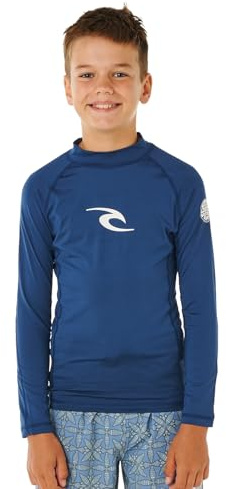 Rip Curl Kinder Waves UPF Langarm-Rash-Weste, Light Navy, 14 Jahre