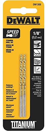 DEWALT DW1308-1/8-Inch Titanium Nitride Split Point Twist Drill Bit,Gold