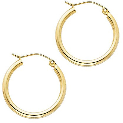 PRINS JEWELS Creolen 14 Karat 585 Gelbgold hochglänzend 2 mm | Breite 2 mm Größe wählbar