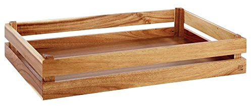 APS 11620 Holzbox -SUPERBOX-, 55,5 x 35 cm, H: 10,5 cm, Akazienholz, passend zu GN 1/1