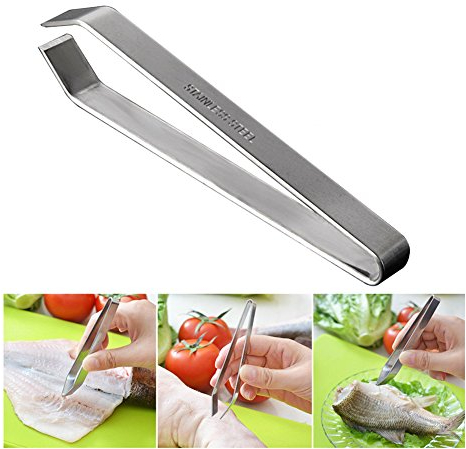 Lazeny 3x Grätenzange Fischgrätenzange Edelstahl Grätenpinzette Fischpinzette Fishbone Tweezers Kochen Zange Küchenpinzette Zupfen Pinzette Kochen Küche Gadget und Ente Huhn Schwein Haar Grätenzange