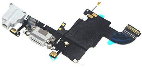 handywest Kompatibel für iPhone 6S Ladebuchse Flex USB Dock Connector Charger Dock Audio Jack Mikrofon Kopfhörer Buchse Grau