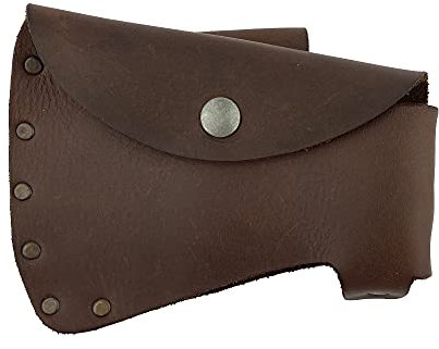 Hide & Drink, Hatchet Head Sheath Holster for 1.5 in. Belts, Axe Head Case, Blade Cover, Lumberjack Outdoors Work Essentials, Full Grain Leather, Handmade (Bourbon Brown)