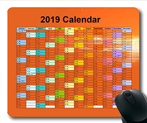 2019 Kalender-Mauspad für Spiele, Kalender USA Gaming-Mauspads, Kalenderplaner 2019 mit Feiertagsdetails