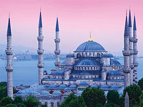 YSCOLOR Diamant Painting 5D DIY Moschee Religion Diamant Malerei Kreuzstich Diamant Mosaik Stickerei Landschaft Kristall Zeichnung Nadel Geschenk Wand Decor 30X40Cm