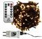 Gartenpirat Lichterkette 960 LED warmweiß 76 m Kabelfarbe dunkelgrün außen innen Weihnachtsbeleuchtung Timer Fernbedienung 8 Programme Dimme