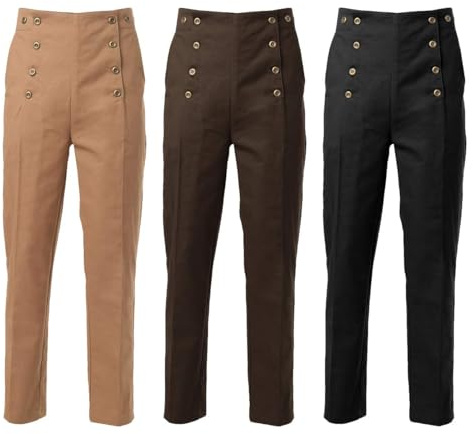 BPURB Pantalones Victorianos Para Hombre, Disfraz de Cosplay Vintage Steampunk Gótico Punk