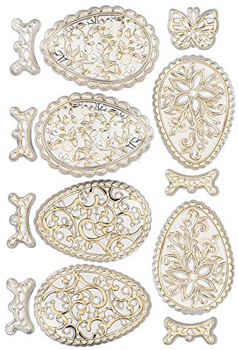 Ideen mit Herz Relief-Sticker, Ostereier 2, DIN A4, metallic-hellgold, selbstklebend
