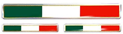 4R Quattroerre.it 32108 3D Aufkleber Italien Flagge Sticker HQ, 3 Stück, Grün, Weiß, Rot