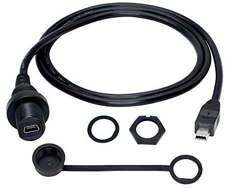 CERRXIAN Cable de extensión de montaje mini USB para salpicadero, cable USB mini macho a hembra AUX de extensión para tablero (1 m)