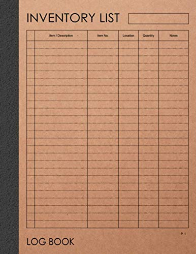Inventory List Log Book: 120 pages , 8.5 x 11 inches ( large size ) , Brown craft paper style cover : Simple Inventory Log Book for Home Based Small Business, Small Offices, Personal Project