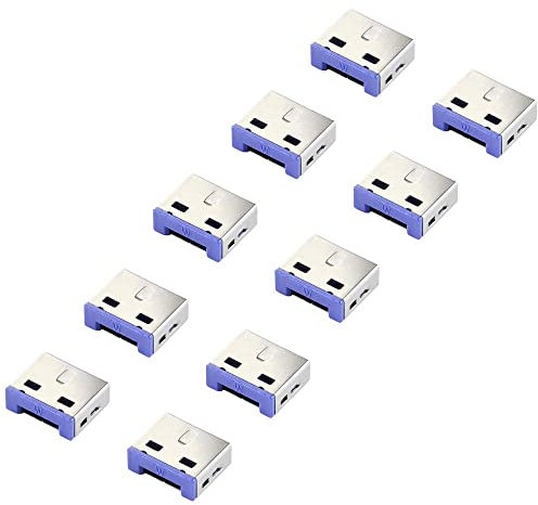 Renkforce USB-A Port Schloss RF-4695230 10er Set Silber-Blau RF-4695230