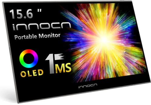 INNOCN 15.6 OLED Portable Monitor - Full HD 1080P, 100% DCI-P3, 1MS, 100000:1 Contrast, USB-C, Mini HDMI, Travel Monitor for Laptop, MacBook, PC, Switch, PS