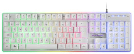 Mars Gaming MK220W Blanco, Teclado Gaming H-Mech, FRGB Rainbow y Halo, Antighosting, Idioma Portugués