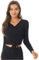 ranrann Damen Tanzjacke Ballett Oberteil Tanztop Wickeljacke Strickjacke Bolero Langarm Cardigan Ballettjacke Training Tanz Outfits Schwarz M