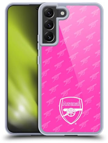 Head Case Designs Offizielle Arsenal FC Pink Wappen Muster Soft Gel Handyhülle Hülle kompatibel mit Samsung Galaxy S22+ 5G