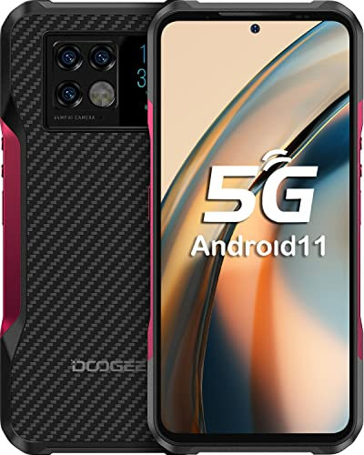 DOOGEE V20 (2022) 5G Telephone Portable Incassable, 6.43” AMOLED, Caméra 64MP et Caméra de Vision Nocturne IR 20MP, 8 Go+256 Go, Android 11, 6000 mAh, Affichage arrière, Antichoc/Étanche - Gris