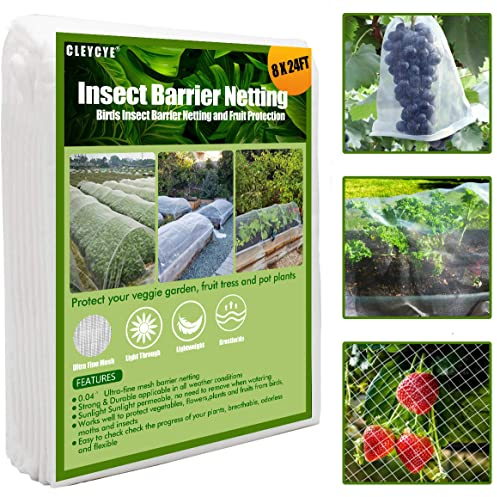 Insect Garden Mesh Netting,Ultra Fine Plant Covers Vegetable Fruit Tree Garden Netting for Veg Patch Fine Mesh,Strawberry Butterfly Bird Carrot Fly Netting Protection Fruits Flowers Crops( 2.5×7.5m)
