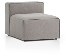 Traumnacht Genua Modular Sofa, individuell kombinierbare Wohnlandschaft, Sitzelement ohne Armteil - strapazierfähiges Möbelgewebe, produziert nach deutschem Qualitätsstandard, hellgrau