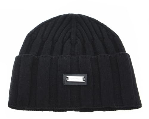 Calvin Klein Mütze Wide Wool Rib Beanie CK Black schwarz