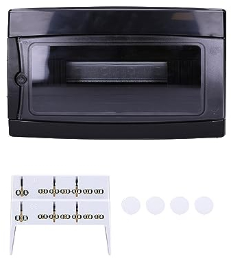 Voxura Aufputz Feuchtraum Verteiler 1-reihig IP65 12 Module Verteilerkasten Kleinverteiler Sicherungskasten Schwarz Tür transparent