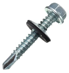 DOJA Industrial | Vis Autoperceuse pour Metal M6 | Pack 200 | 6,3 * 25mm | Vis Autoforeuse Metal Acier à Tete Hexagonale avec Rondelle Etanche pour plus Fixation | Vis Autoperforante pour Metal, Tole