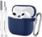 R-fun Compatibile con AirPods di terza generazione 2021 Custodia di ricarica, Custodia protettiva in silicone morbido compatibile con Apple Airpod 3 Gen con kit di pulizia e portachiavi,Blu notte