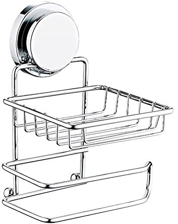 Non-Drill Toilet Roll Holder with Shelf