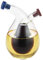 Pcscevcr Dispenser 2 in 1 per olio e aceto, contenitore per bottiglie di olio d'oliva in vetro trasparente con tappi in sughero, barattolo di vetro per forniture da cucina (a forma di virgola)