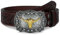 SUOSDEY Western Gürtel Cowboy Retro Traditioneller Ledergürtel Abnehmbare Schnalle Klassischer Geprägter Gürtel für Jeans Hosen