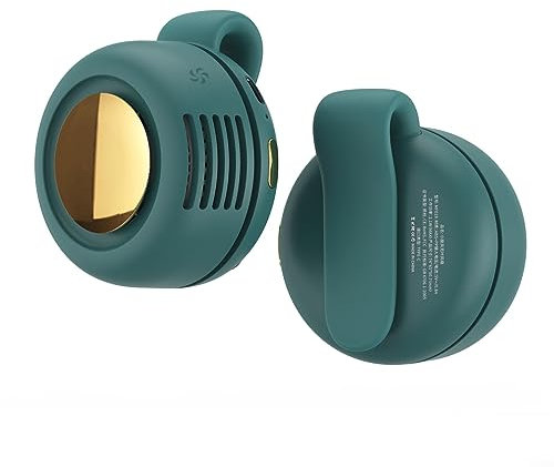RANRAO Ventilador personal debajo de la camisa, pequeño ventilador de cuello con clip de torbellino, 900 mAh mini cintura portátil manos libres ventiladores de cuello recargable, ventiladores de refri