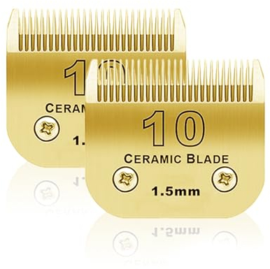 BESTBOMG 2 Stück 10# Ersatzklinge für Hundepflege, kompatibel mit Heiniger/Moser Max45 /Andis/Oster A5 Haarschneidemaschine für Hunde, Größe 10# 1/16 Zoll (1,5 mm), Länge zuschneidbar, 2 Stück