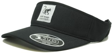 Surf Monkey Visiera ad alte prestazioni Uomo/Donna - Golf/Tennis - Taglia unica - Asciugatura rapida, Nero , Taglia unica